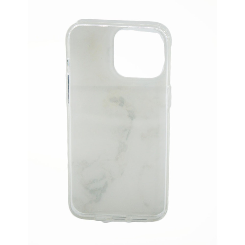 Obbii iPhone 15 Pro Max Case White Golden Marble Pattern Slim Cover 6.7 Inch